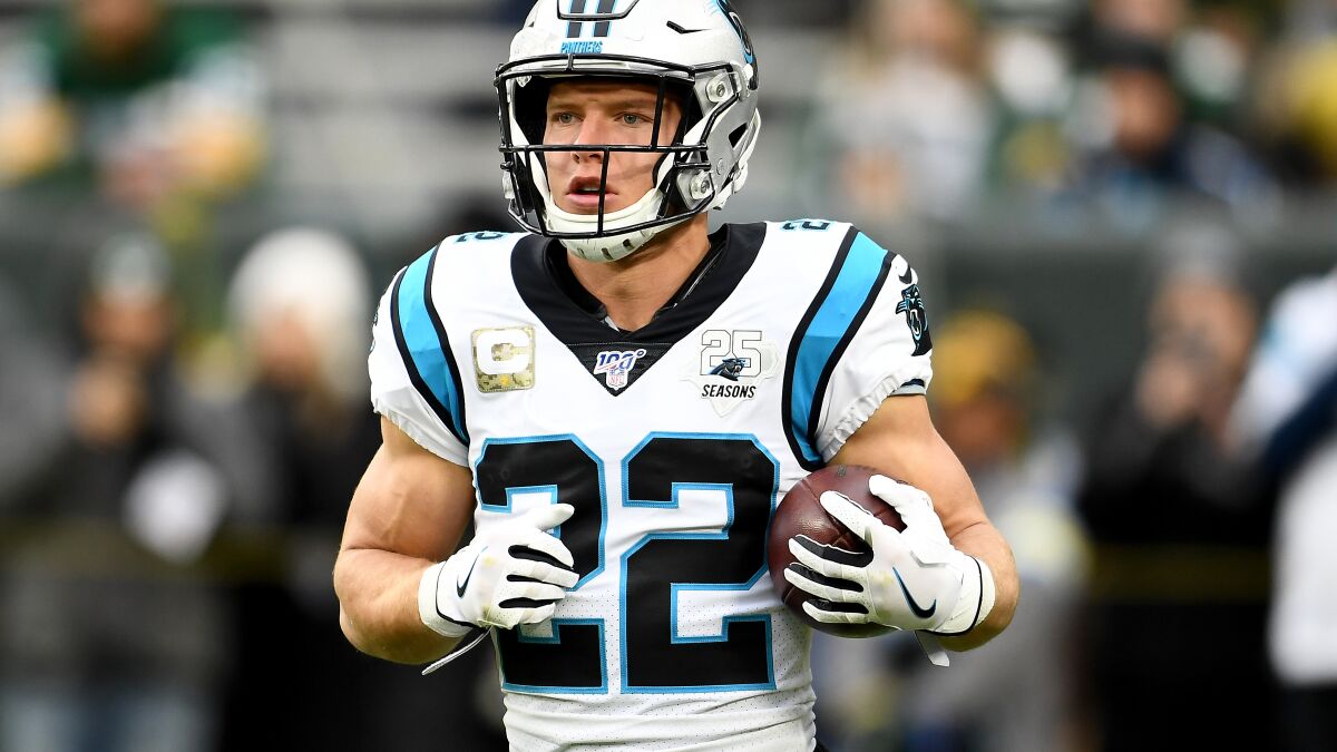 Christian MCCAFFREY 2021. Christian MCCAFFREY арт. Барри Маккафри. Кристиан Уайтон США.