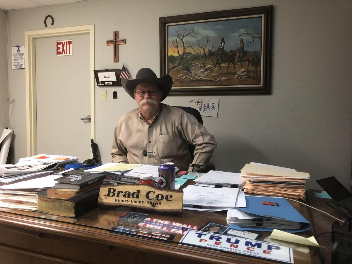 Kinney County Texas Sheriff Brad Coe has worked with Patriots for America militia in South Texas.