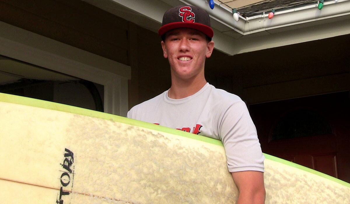 San Clemente High pitcher Kolby Allard is also a surfer.