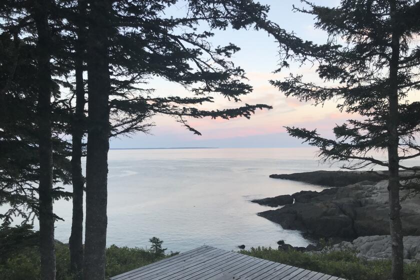 The view -- when there's no fog -- from the deck of Nita Lelyveld's cabin on the coast of Maine.