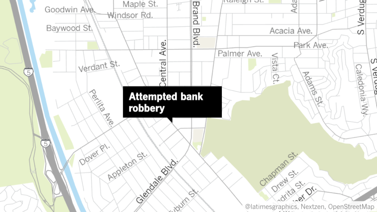 Glendale police were called to the Bank of America at 3812 San Fernando Road on Tuesday, Aug. 6, for an attempted robbery. Two men were detained in connection with the incident.