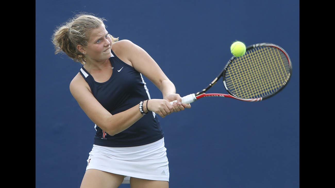 Photo Gallery: Crescenta Valley High School girls tennis in CIF SS Div 3 playoff match vs. Marymount High School