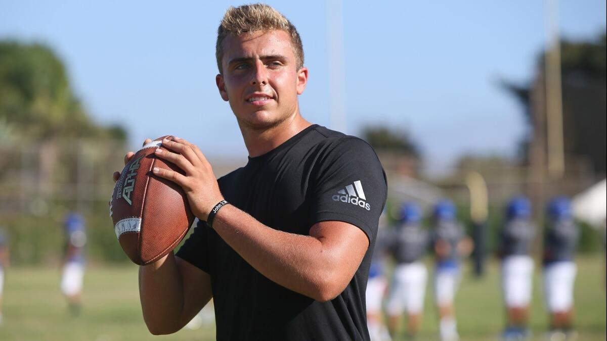 Josh Stupin has passed for 1,096 yards and 12 touchdowns for Fountain Valley High this season.