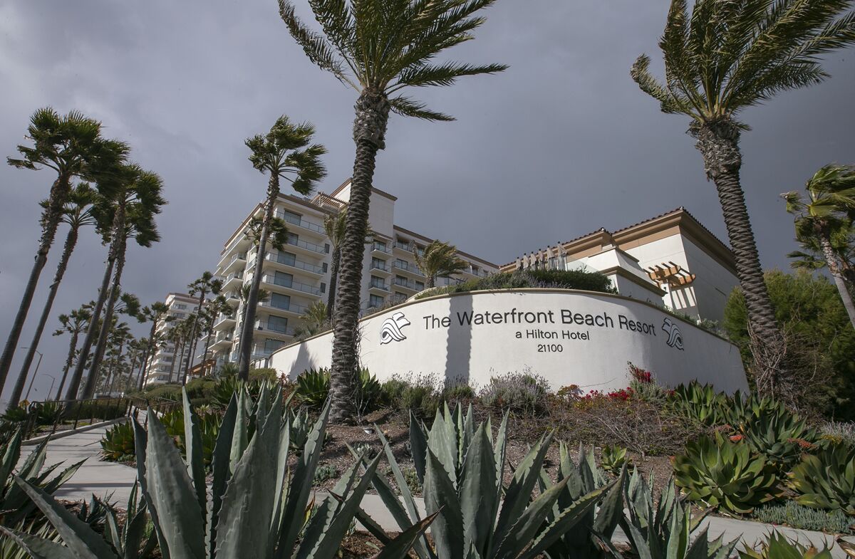 The Waterfront Beach Resort on Pacific Coast Highway, pictured in March, opened in July 1990 in Huntington Beach.