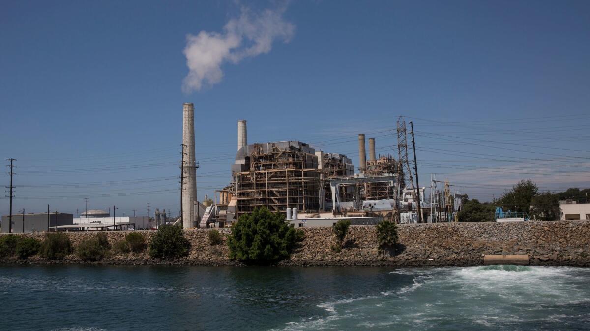 AES power plant on Studebaker along the San Gabriel River in Long Beach. Sea turtles are attracted to warm discharge waters from the plant as well as from a LADWP generating station on the south bank of the river.