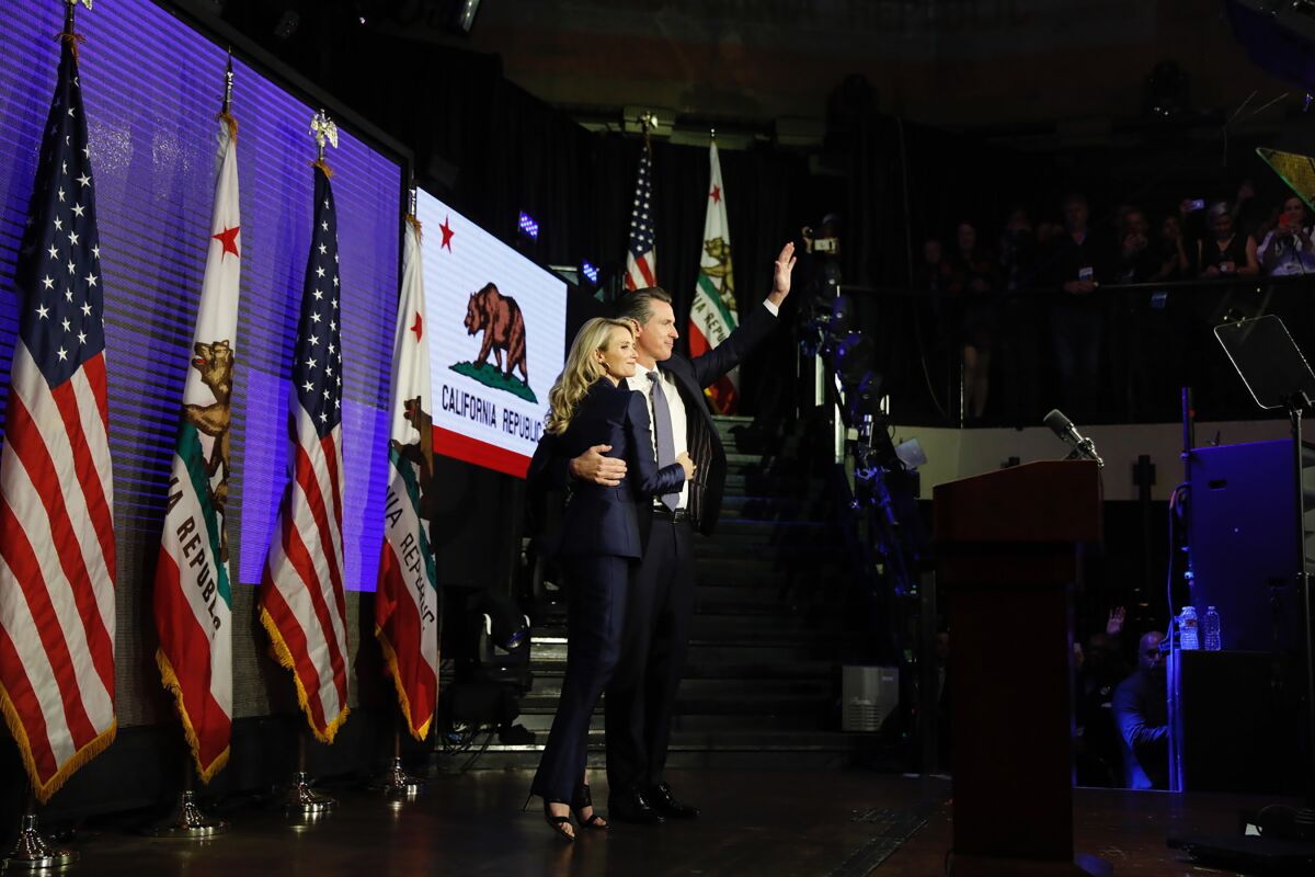 Gavin Newsom with wife, Jennifer Siebel Newsom