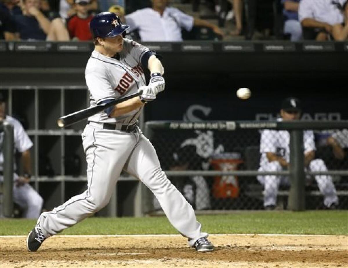 Houston Astros LJ Hoes (28) during a game against the Chicago White Sox on  August 28