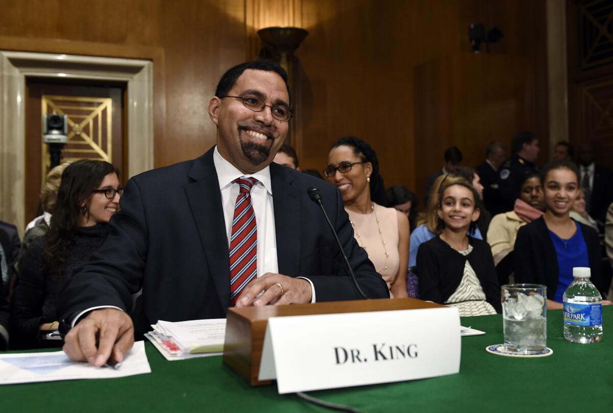 U.S. Secretary of Education John B. King Jr. is promoting a proposal that colleges stop asking applicants about their criminal histories early on in the process.