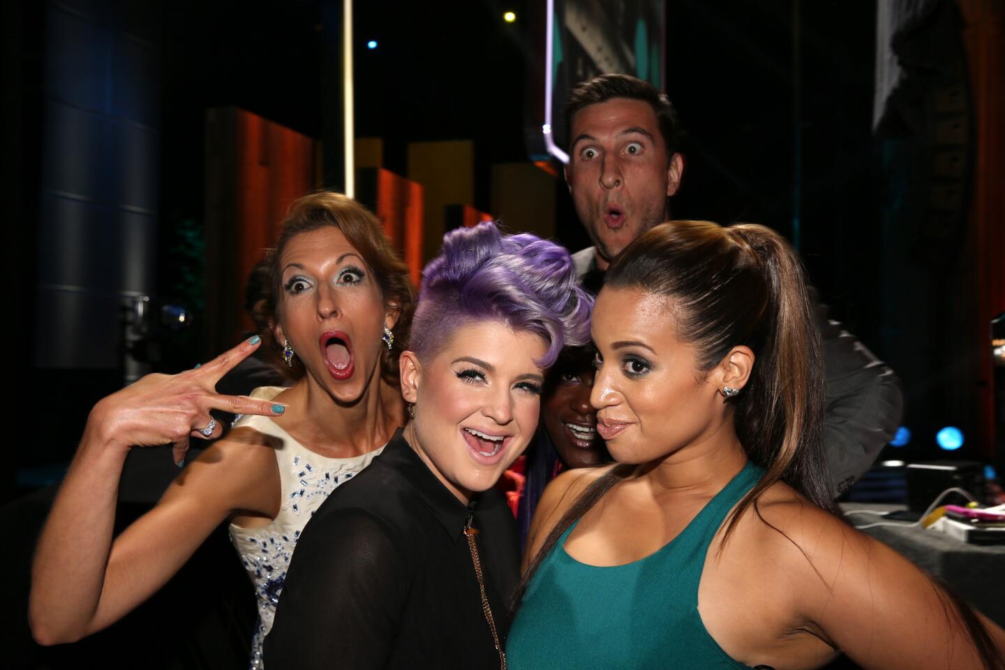 Alysia Reiner, left, host Kelly Osbourne, Pablo Schreiber and Dascha Polanco attend the 2014 Young Hollywood Awards at the Wiltern in Los Angeles.
