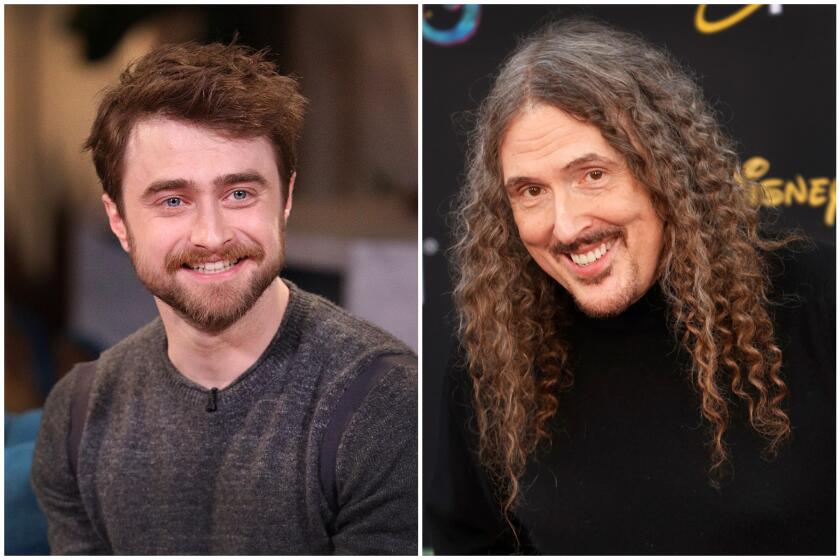 A man with short hair and a man with long hair smile in separate photos