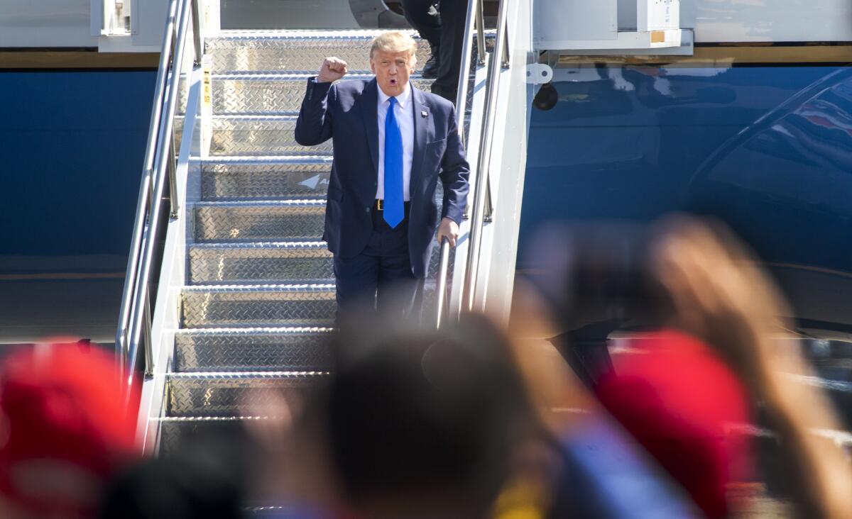President Trump from Air Force One.