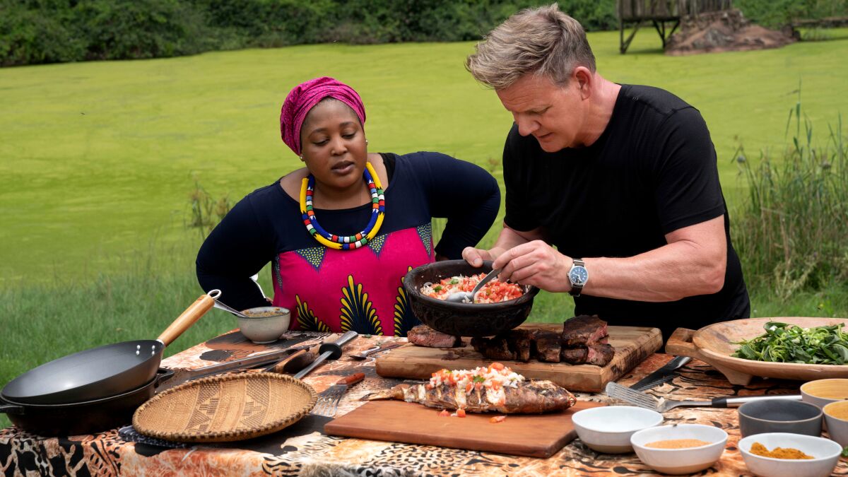  Chefs Zola Nene and Gordon Ramsay in "Gordon Ramsay: Uncharted" on National Geographic.