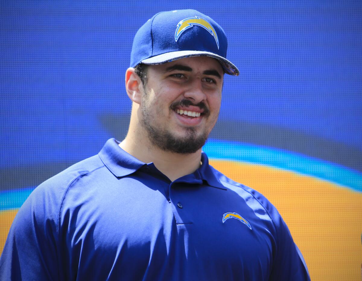 Former Chargers center Max Tuerk.