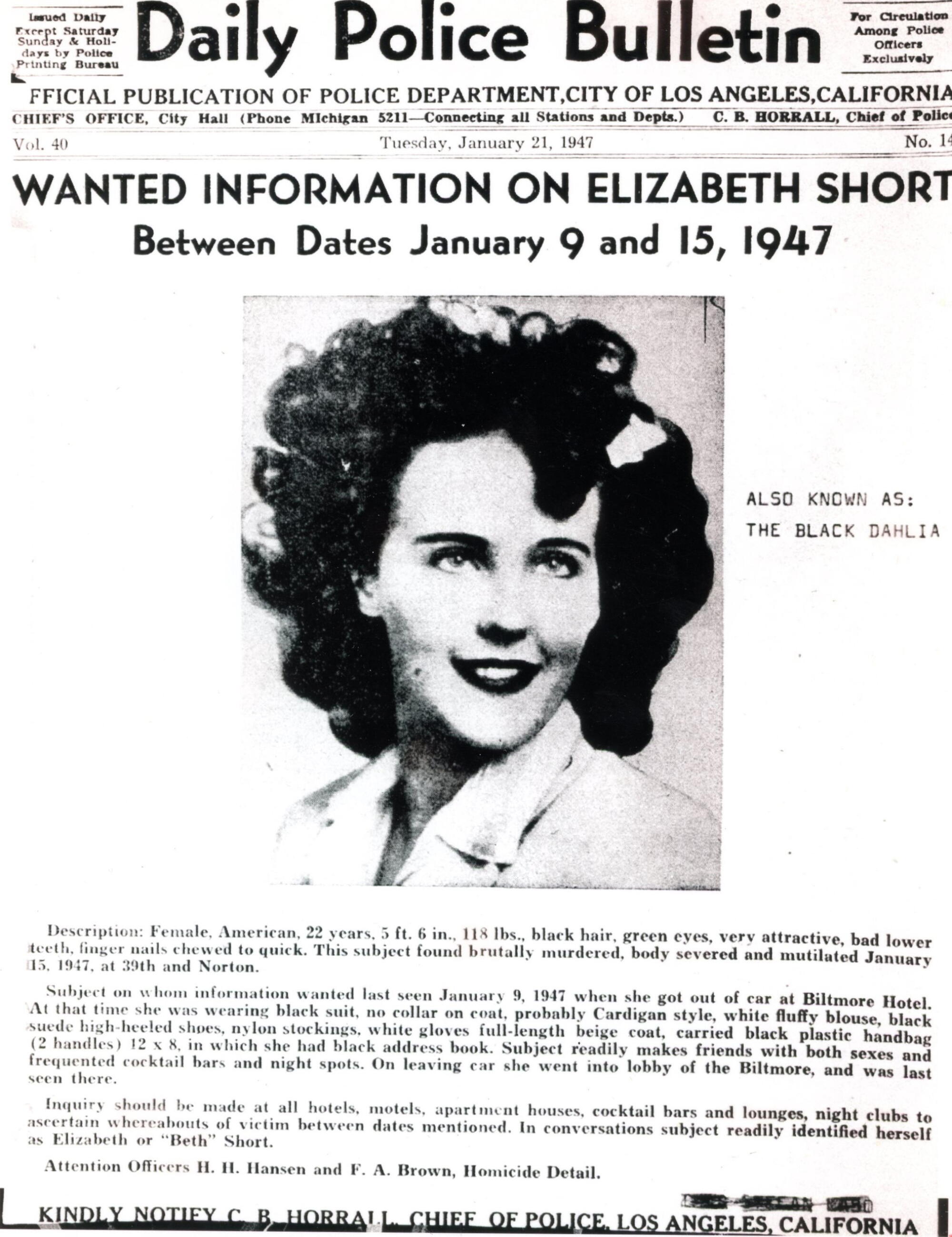 Black Dahlia case: 1947 Los Angeles murder of Elizabeth Short remains unsolved, no charges ever filed