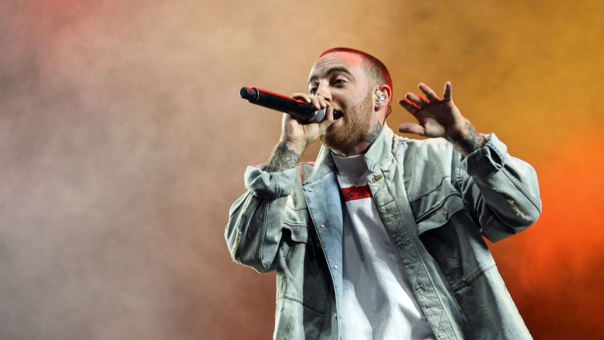 Rapper Mac Miller performs during the Coachella Valley Music and Arts Festival in 2017 in Indio.