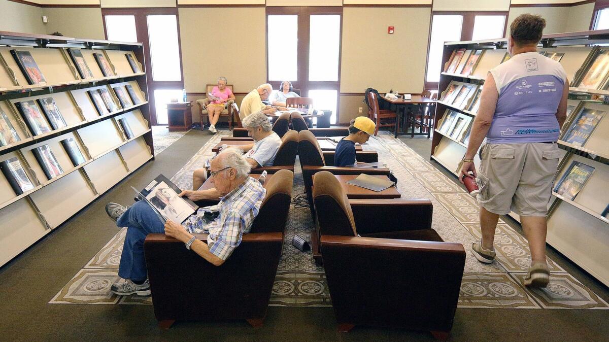 A reading area at the Buena Vista Branch Library where a bed bug was found by a bug-sniffing dog on Aug. 10.