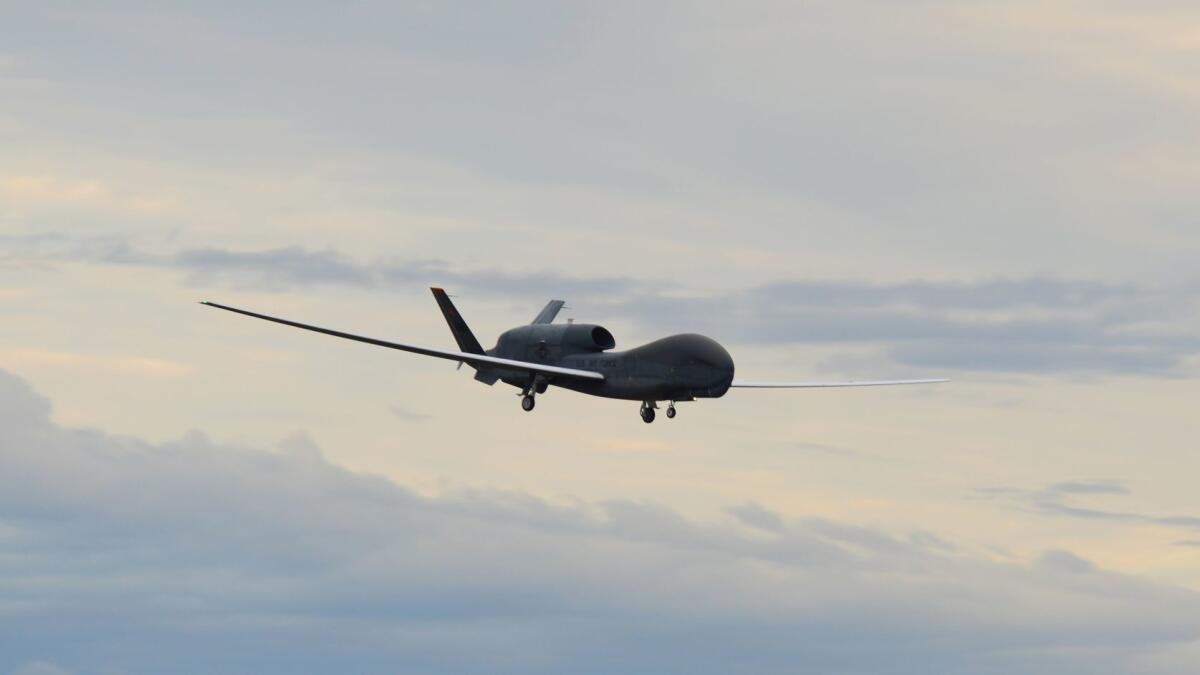 An RQ-4 Global Hawk unmanned surveillance drone like the one shot down by Iran.