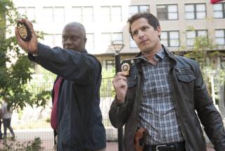 Capt. Ray Holt (Andre Braugher, L) and Det. Jake Peralta (Andy Samberg, R)