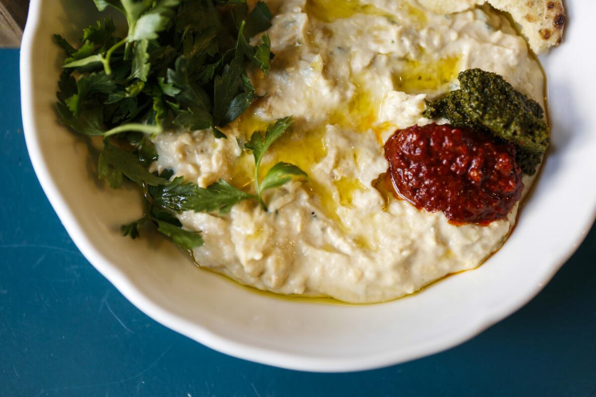 Msabaha, a chunky hummus at Bavel