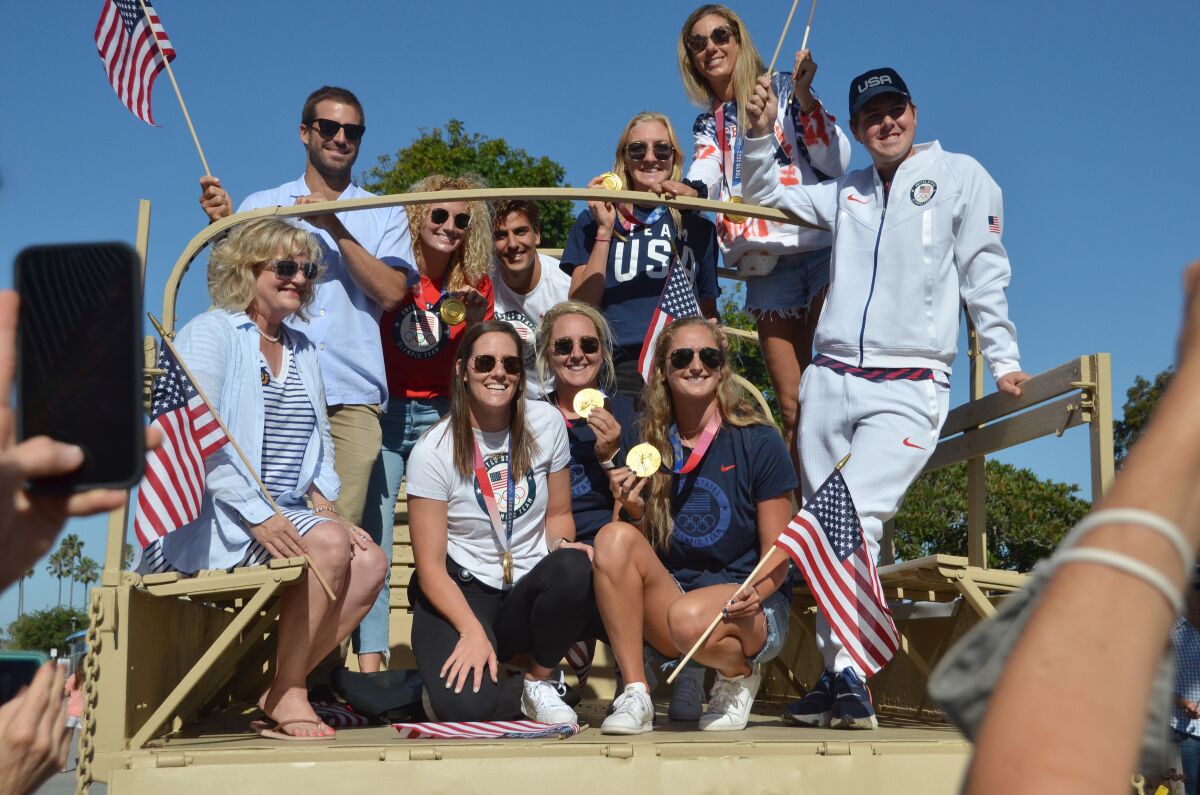 A hometown Olympian parade was held Sunday between the Balboa Pier and American Legion Post.
