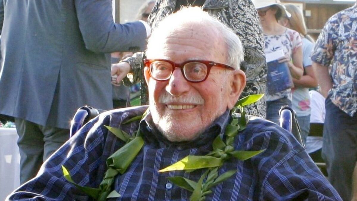 A paddle-out from Scripps Pier will honor the life and legacy of Walter Munk, 9:30 a.m. Saturday, Oct. 19, 2019 — which would have been the legendary oceanographer’s 102nd birthday.