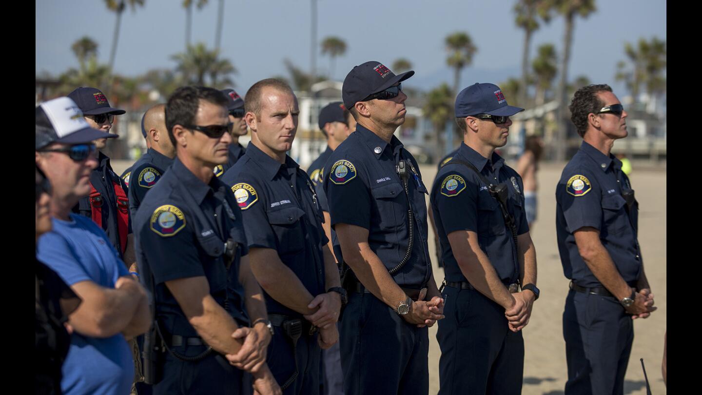 Photo Gallery: Newport Beach lifeguards remember Ben Carlson in a ceremony