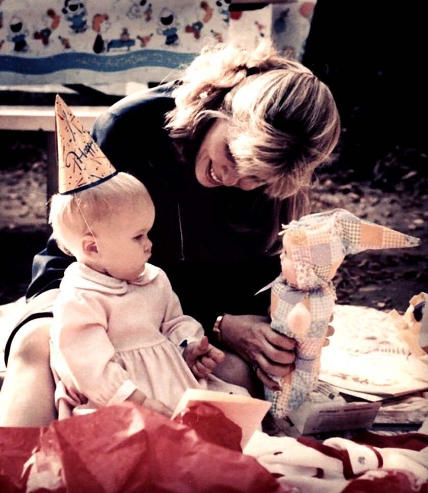 Debra with Chrysta in 1985. Per Chrysta Bilton had her mother "a precarious relationship to truth."