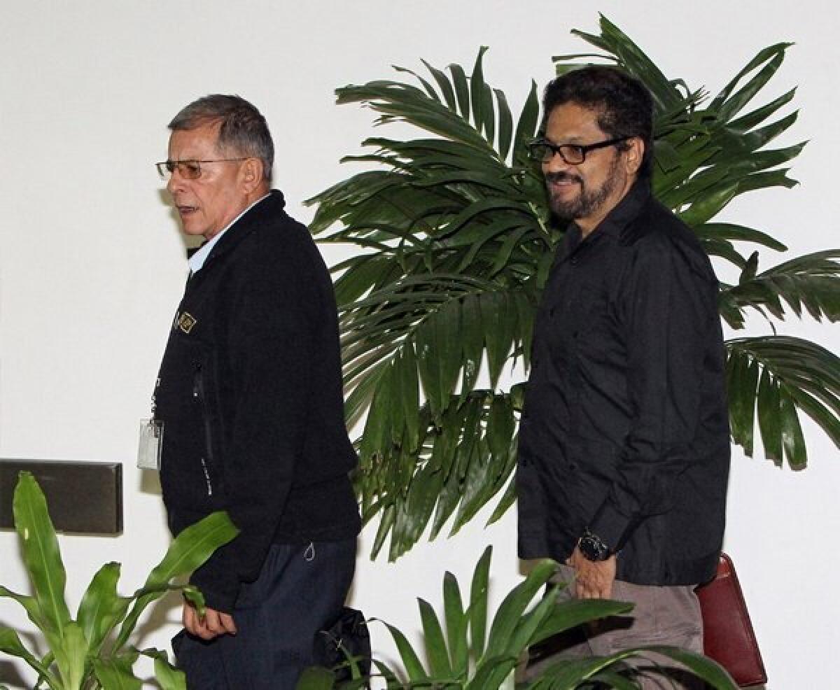 Negotiators with the Revolutionary Armed Forces of Colombia in Havana for talks with Colombian government officials.