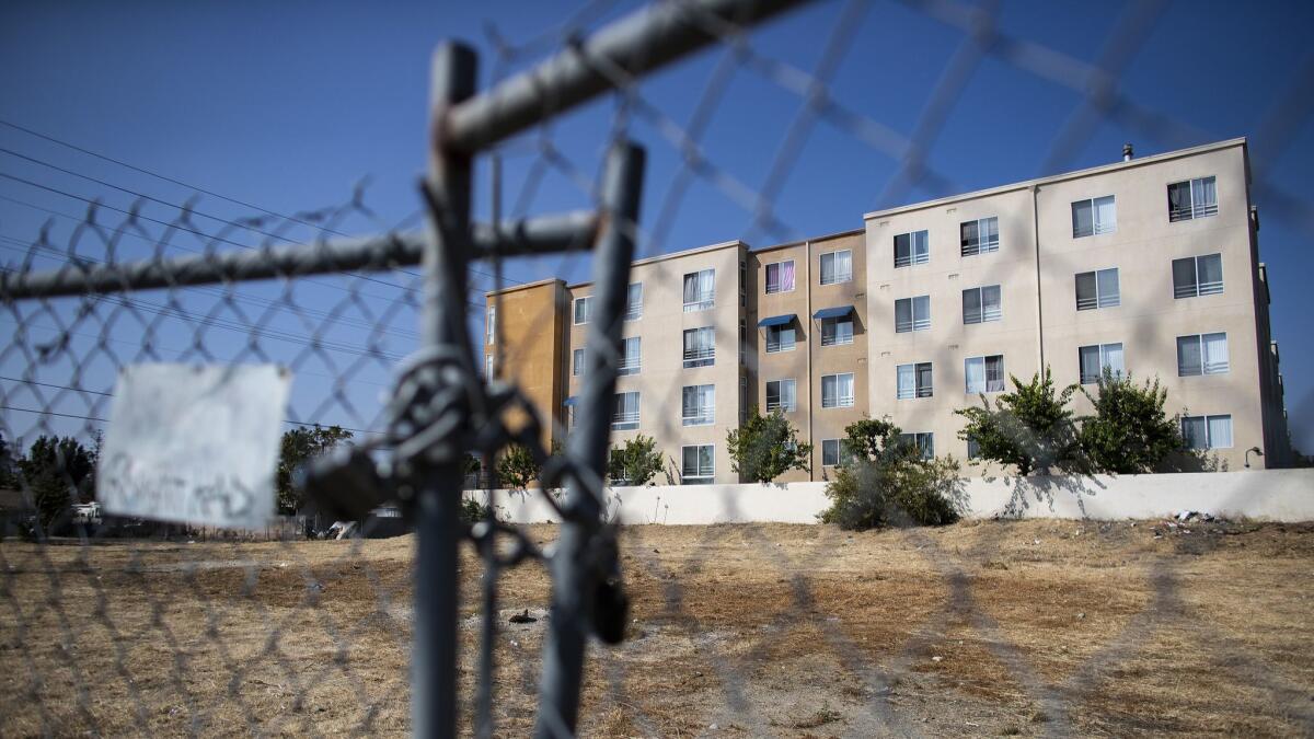 Los Angeles City Councilwoman Nury Martinez declined to provide a required "letter of acknowledgment" for a proposed homeless housing project on this vacant lot in Sun Valley.