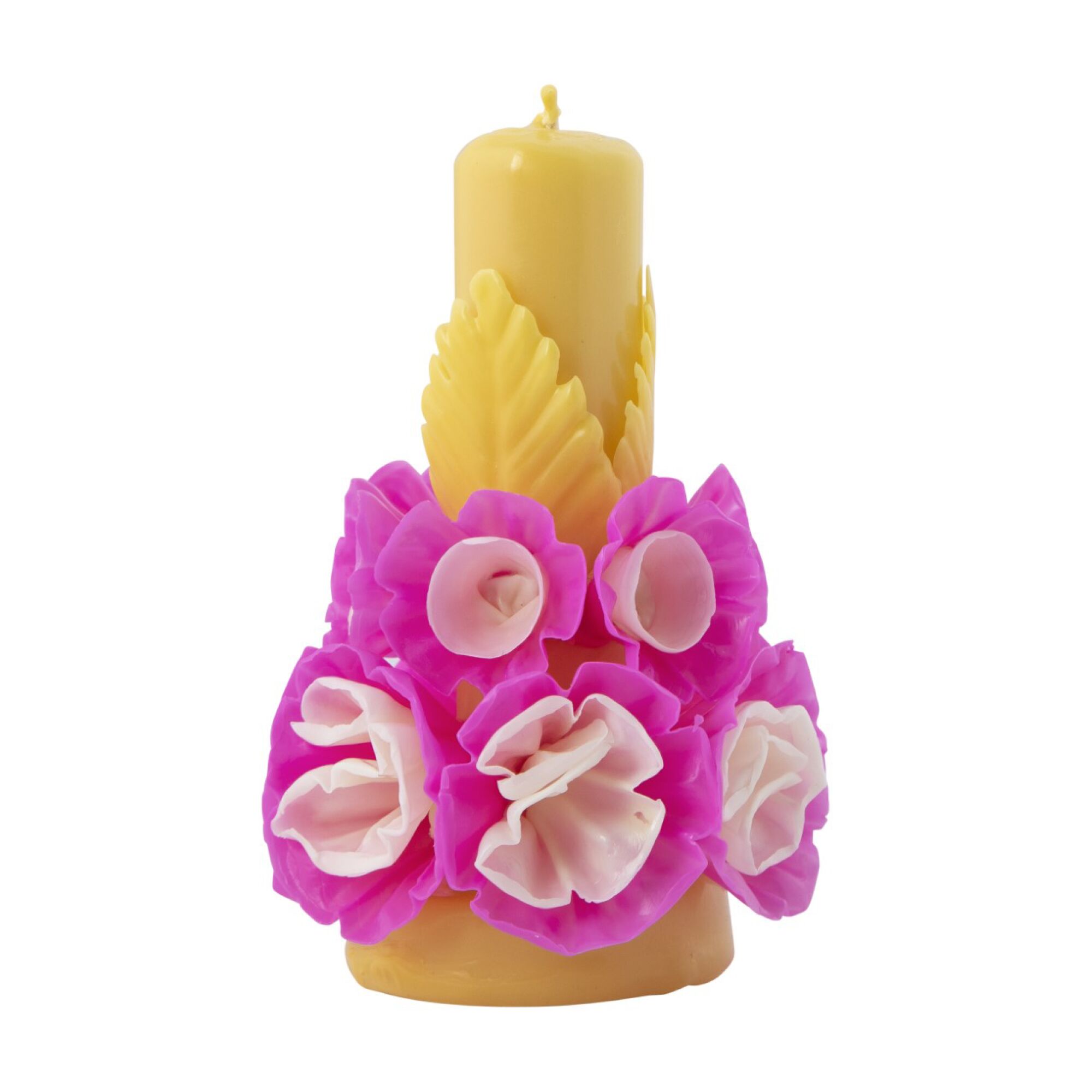 Wax floral candle
