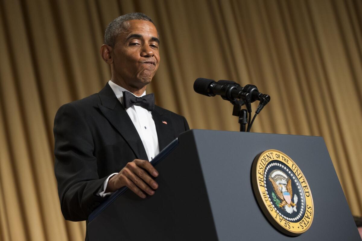 President Obama delivers jabs at Republicans' expense at the 2015 White House Correspondents' Assn. dinner.
