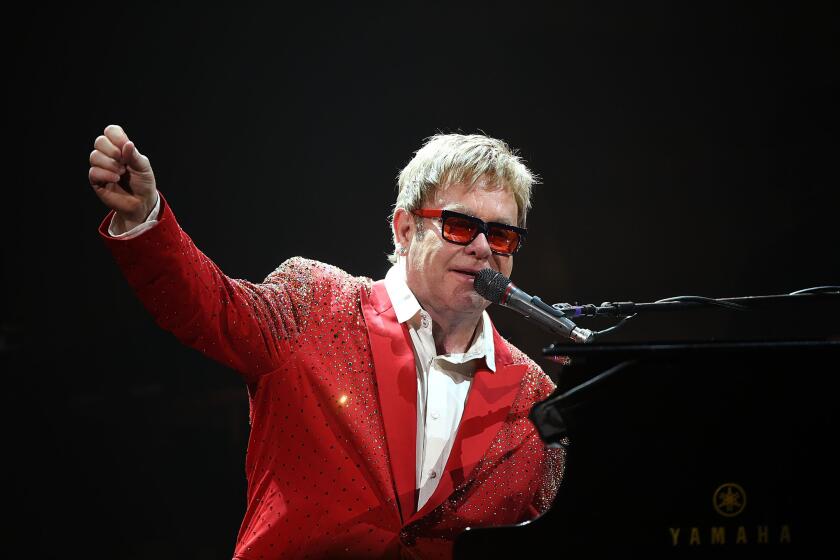 Elton John performs in New York on Dec. 31, 2014.