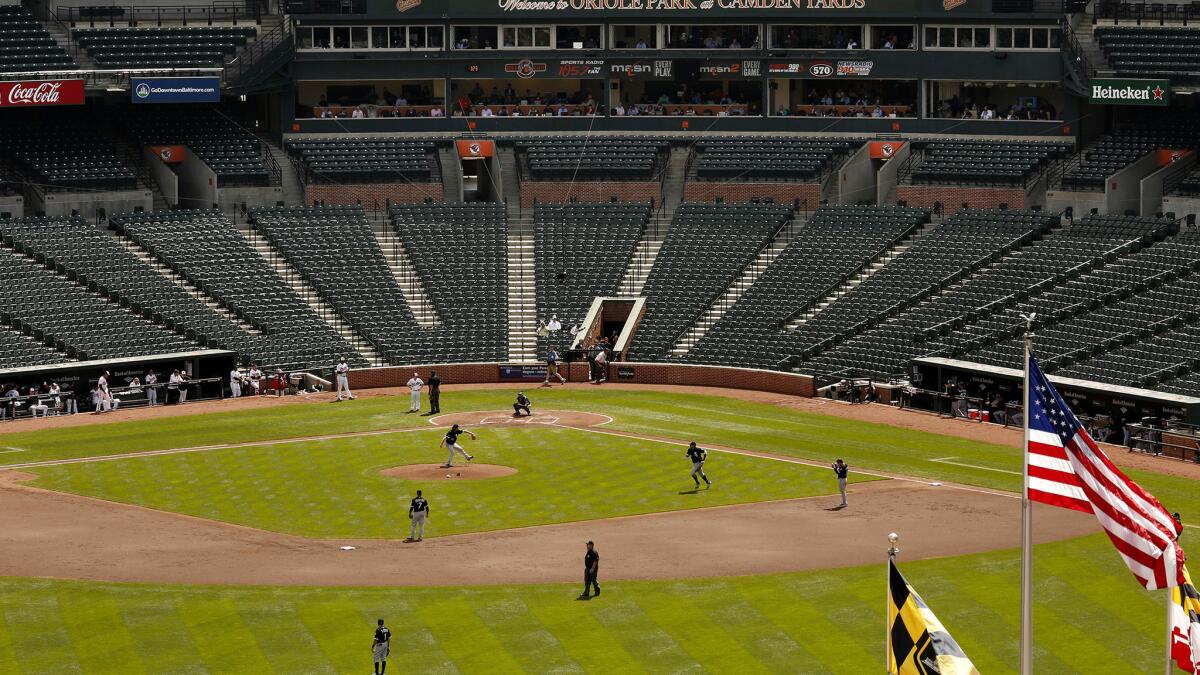 Empty stadium for Baltimore Orioles