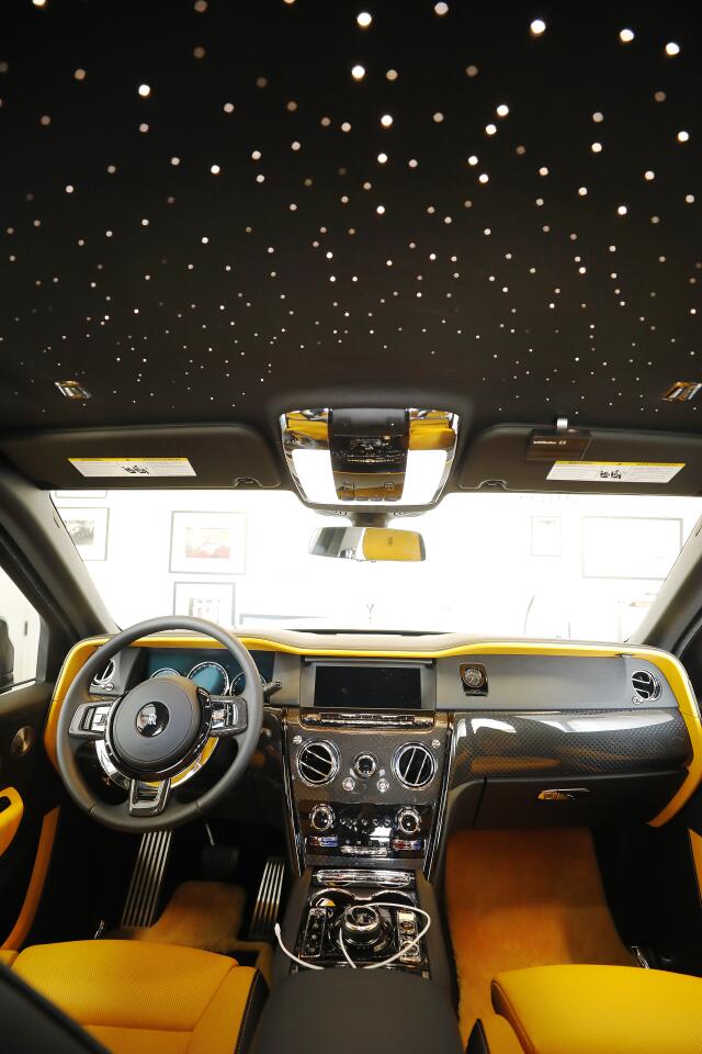 The ceiling of the Rolls-Royce Cullinan Black Badge is made to look like a starry night sky.