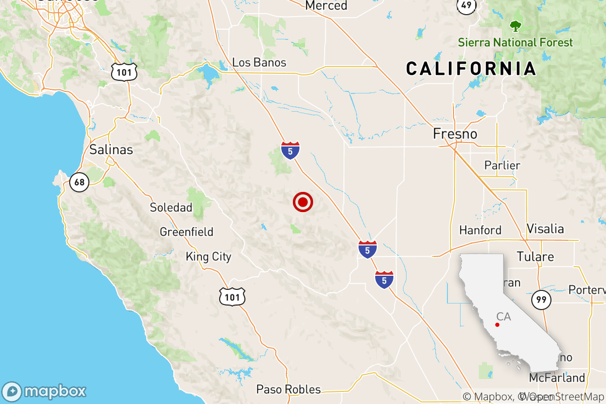 A magnitude 3.9 earthquake was reported Tuesday at 7:01 a.m. 20 miles from Mendota, Calif.