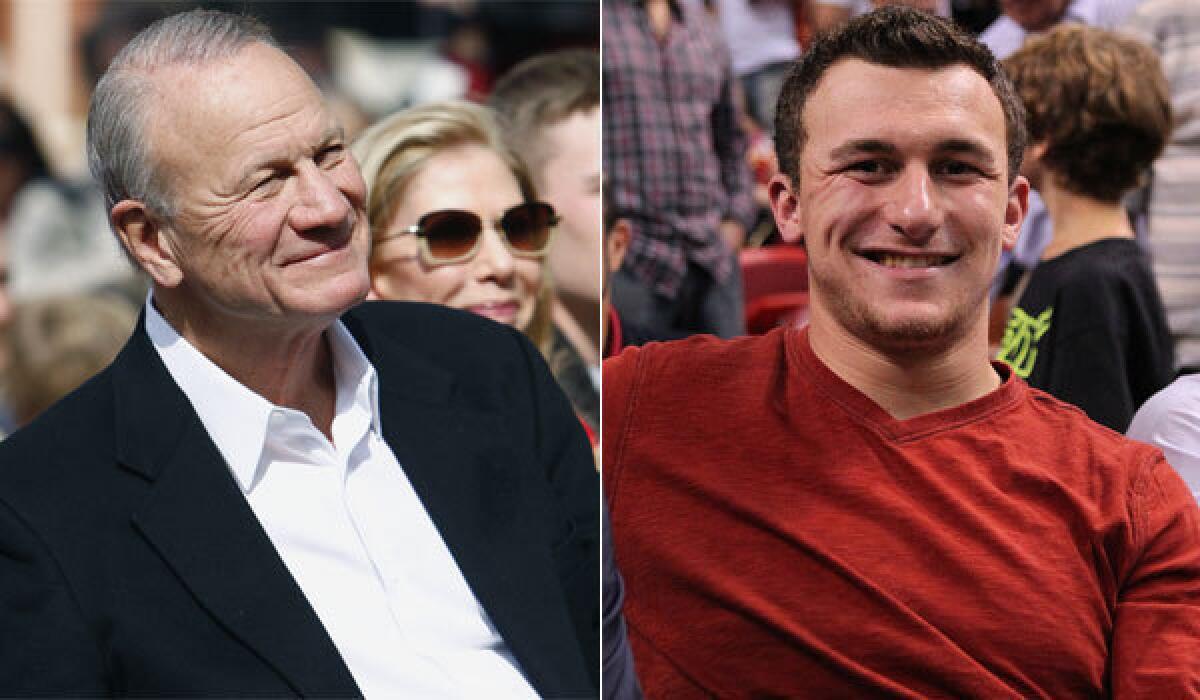 Former college and NFL coach Barry Switzer, left, had plenty to say about NFL prospect Johnny Manziel on a radio show Wednesday.