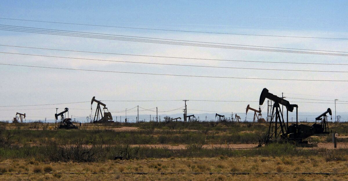 Oil rigs in a New Mexico field