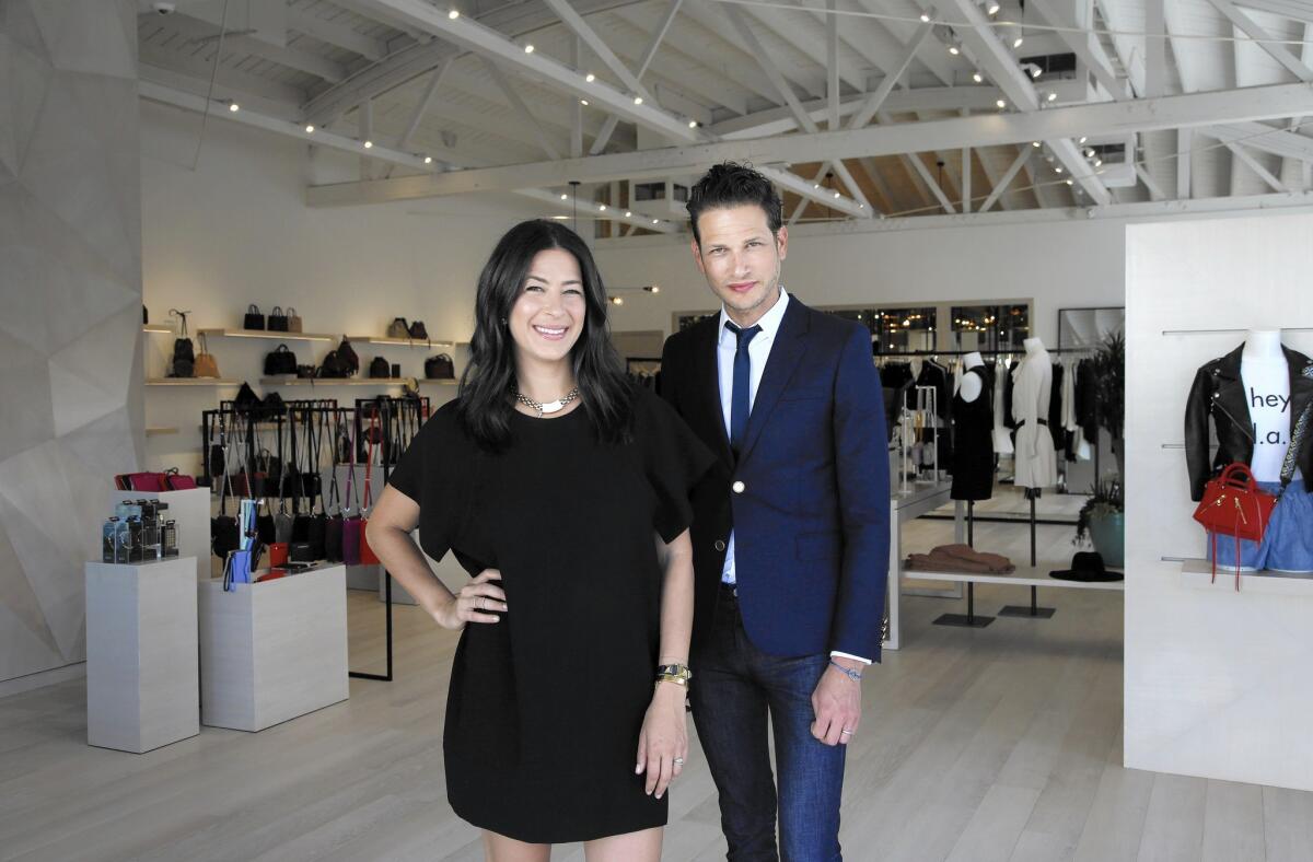Fashion designer Rebecca Minkoff and her brother Uri designed her new tech-forward store on Melrose Avenue with millennial shoppers in mind.