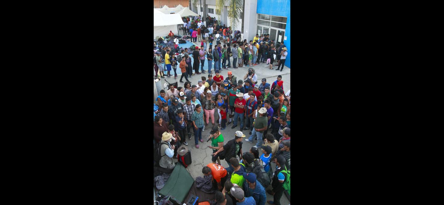 Migrants fill shelters set up for them in Tijuana