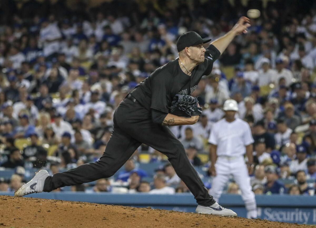 Yankees starting pitcher James Paxton delivers a pitch during the sixth inning against the Dodgers on Friday.