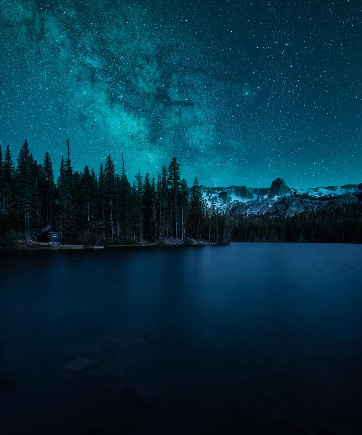 Mammoth Lakes | Ken Lee, Los AngelesBy day, Lee is a special education teacher. Off the job, he’s spent years developing his night-photography skills. He made this Lake Mamie image in the wee hours while on vacation in June. He used a Nikon D750, tripod, long exposure, high ISO and complicated night-photography techniques.