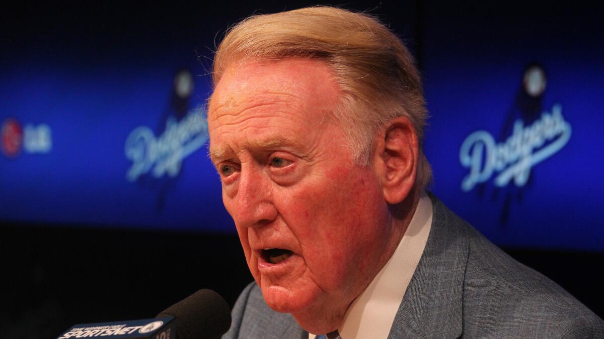 Dodgers broadcaster Vin Scully.