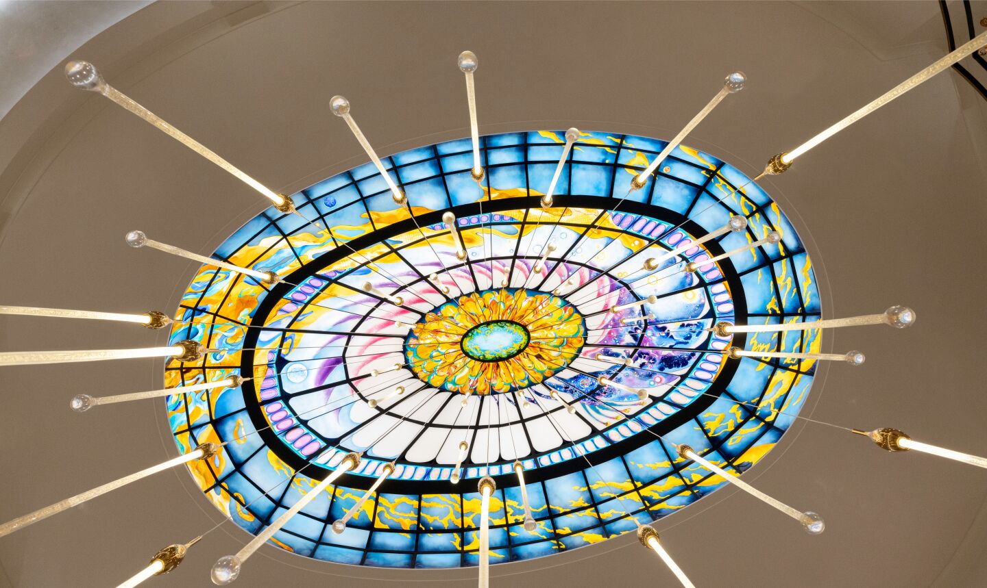 The stained glass dome.