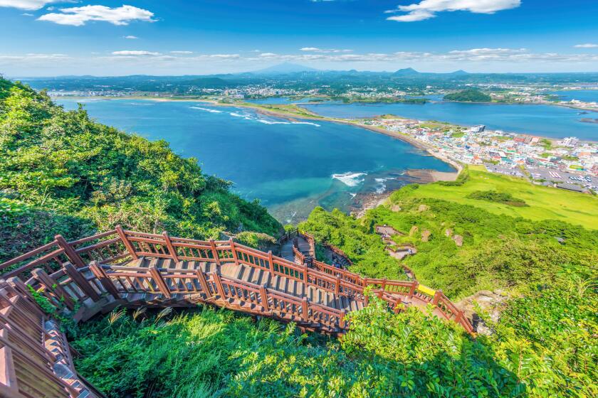 Walkway for hiking at Jeju island