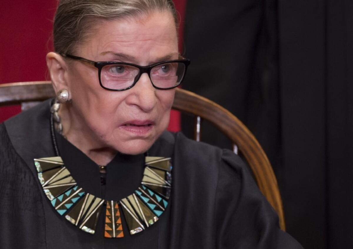 Justice Ruth Bader Ginsburg was injured in a fall at her office.