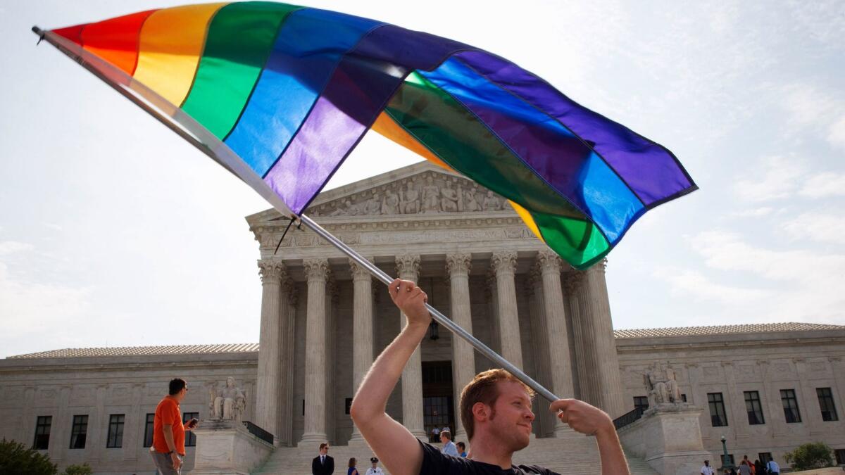 A majority opinion written in 2015 by a Reagan-appointed Supreme Court justice legalized same-sex marriage in the United States, notes the president of the Log Cabin Republicans.