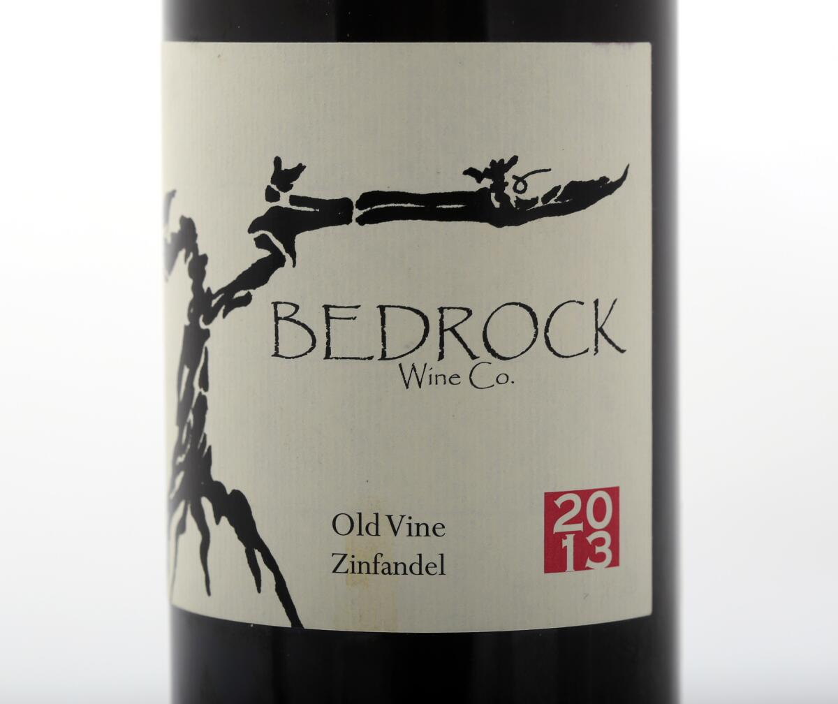 Bedrock wine co. 2013 old vine Zinfandel was photographed at the Los Angeles Times photo studio on January 6, 2015.