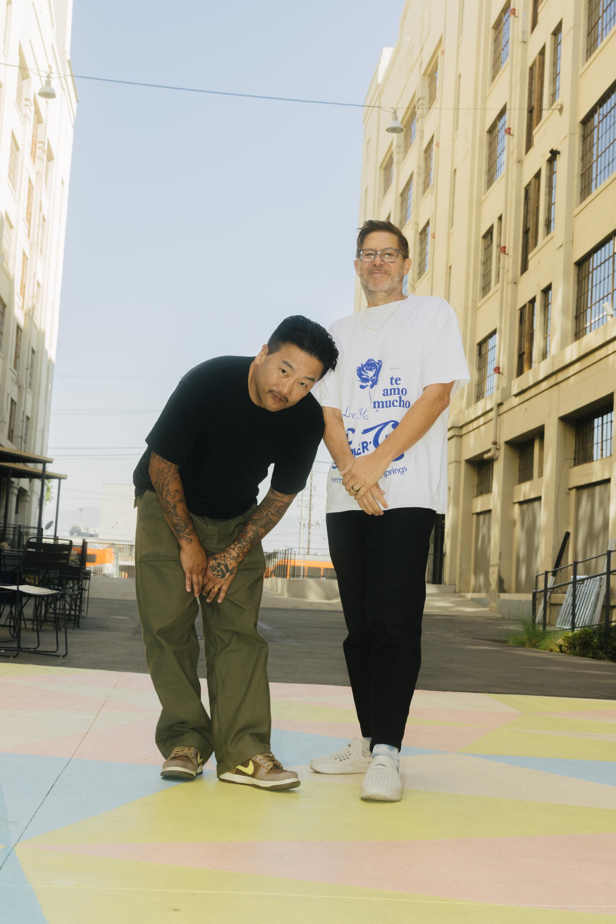 Josh Kun and Roy Choi together in downtown L.A. 