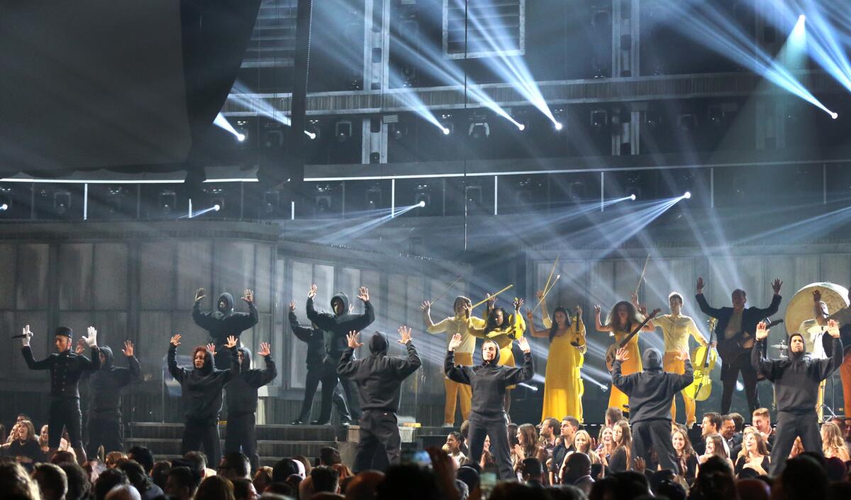 During Pharrell Williams' performance of "Happy," the dancers do the "Hands up, don't shoot" gesture that's a protest against police brutality.