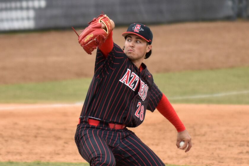 San Diego State junior left-hander TJ Fondtain allowed to runs over six innings against Fresno State.